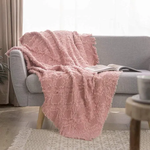 Vista 16 de Simple&Opulence Manta de 100 % algodón para cama, sofá, manta tejida geométrica bohemia con borlas, suave, ligera, transpirable, decoración de Marrón