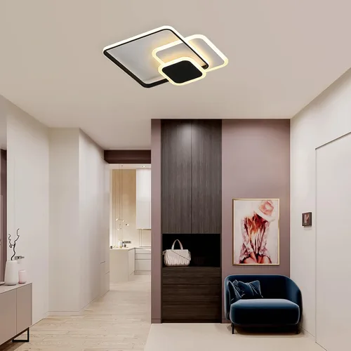 Vista 7 de Lámpara de techo LED regulable moderna cuadrada de montaje empotrado lámpara de techo acrílico lámpara accesorios dormitorio cocina sala de estar