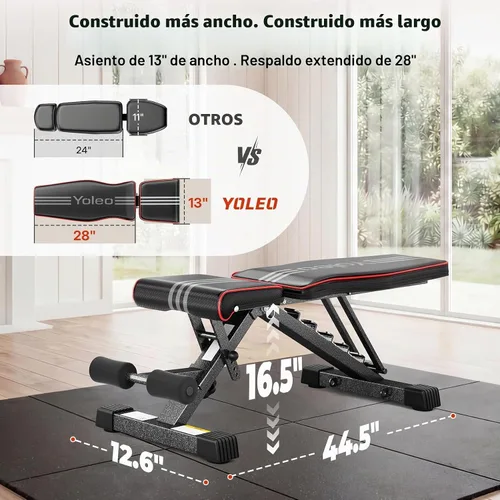 Vista 7 de YOLEO Adjustable Weight Bench, ASTM-Certified 827LBS