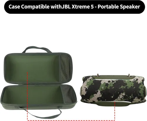 Vista 4 de Funda compatible con altavoz Bluetooth portátil JBL Xtreme 5 (verde militar)