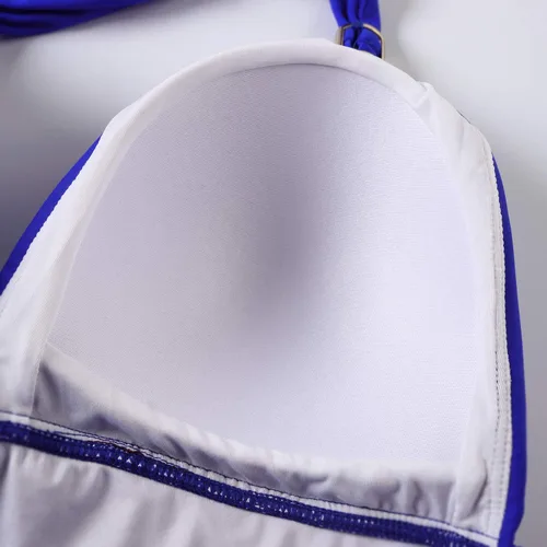 Vista 27 de RXRXCOCO - Traje de baño fruncido de una pieza, con cuello en V, para mujer, con control de abdomen y cuello halter