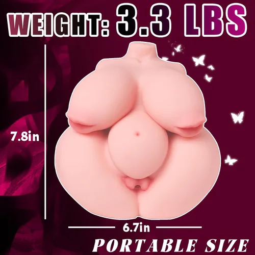 Vista 2 de Mini muñecas sexuales de 3.5 libras para hombres, masturbador con pecho bucal, juguetes sexuales pequeños con pechos realistas, vagina y anal