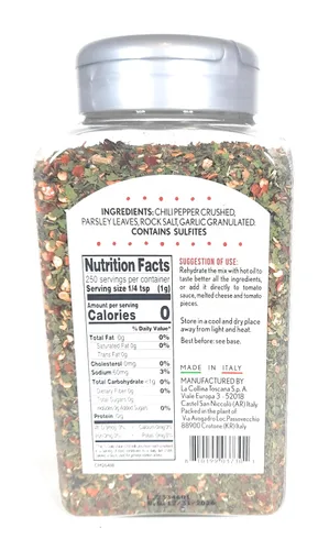 Vista 2 de Aglio Olio Pepperoncino Mezcla de espaguetis condimentos con chiles perejil sal y ajo Tradizione Italiana 8.8oz