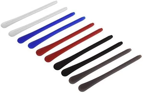 Vista 2 de 5 pares de puntas de silicona para lentes de oído, piezas de calcetín de oído, reemplazo de tubo para piernas de gafas de metal fino
