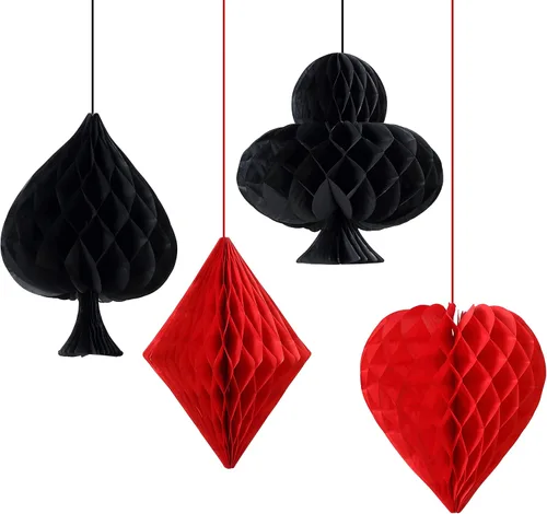 Vista 5 de 58 decoraciones de fiesta de póquer de casino, guirnalda de pancarta de cumpleaños con temática de póquer, globos de aluminio, pompones de nido