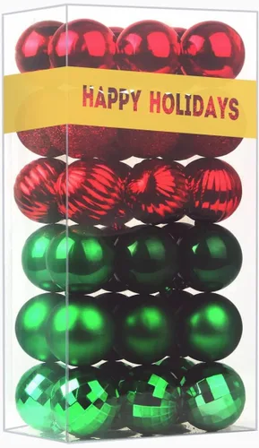 Vista 90 de Esferas pequeñas de Navidad de bronce y dorado de 1.6 pulgadas, adornos para decoración de árbol de Navidad, bolas colgantes inastillables