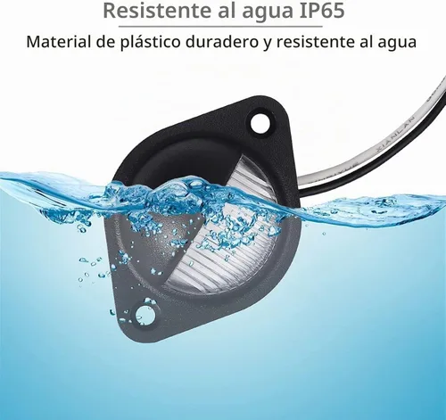 Vista 6 de Justech 2 luces LED para placa de matrícula de 3 luces impermeables, resistentes a los golpes, 12 V 24 V para camiones, SUV, remolques, caravanas
