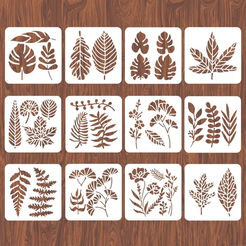 Vista 15 de INFUNLY 4 plantillas de esquina para pintar, plantillas de borde de flores vintage, plantilla cuadrada grande de azulejos de encaje, plantillas