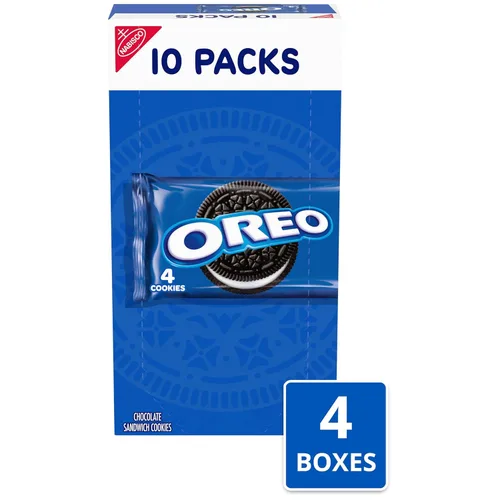 Vista 23 de OREO Galletas de sándwich de chocolate, 40 paquetes de aperitivos (4 galletas por paquete, 4 cajas)