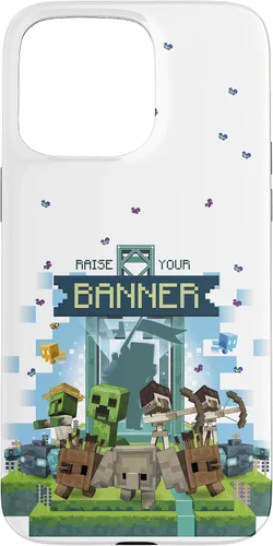 Vista 31 de Minecraft Legends Raise Your Banner Mobs Group Shot - Carcasa para iPhone 17