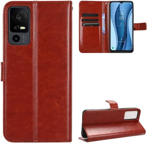 Vista 24 de Funda para Boost Mobile Celero 5G + Funda de piel con tapa para Boost Mobile Celero 5G Plus, color negro