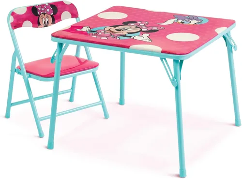 Vista 3 de Jakks Pacific Minnie Jr - Juego de mesa de actividades con una silla, verde azulado y rojo