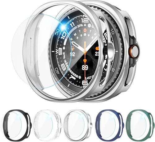 Vista 12 de 5+5 protectores de pantalla para Samsung Galaxy Watch 7 1.575 in Carcasa protectora de vidrio templado antiempañamiento HD para Samsung Galaxy