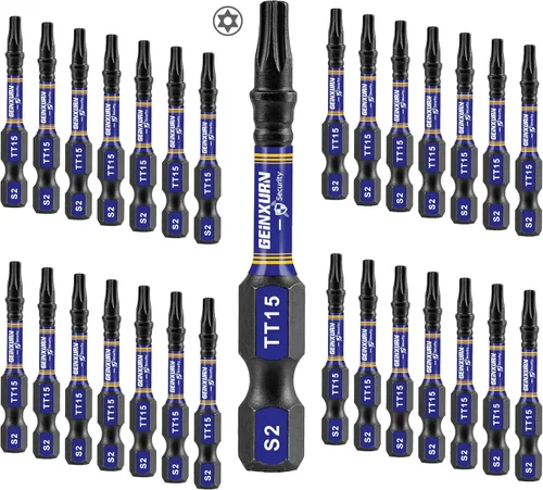 Vista 11 de Geinxurn Juego de brocas de destornillador magnético de impacto de seguridad T15 de 2 pulgadas, juego de brocas de potencia de cabeza Torx #15 de 51