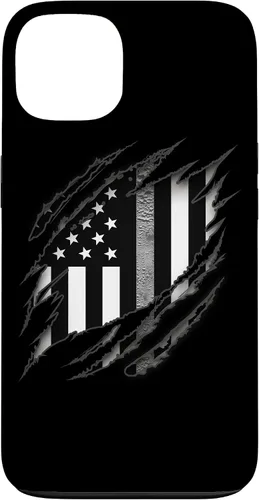 Vista 7 de Correctional Correctional Officers Silver Line - Carcasa para iPhone 16 con la bandera estadounidense