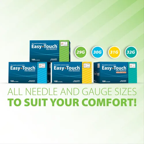 Vista 4 de Easy Touch - Agujas para bolígrafo de insulina, 29G, 1/2 pulgada (12.7mm), caja de 100