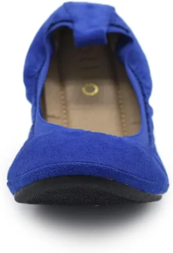 Vista 3 de Ollio Zapatos bajos de bailarina, cómodos, de gamuza sintética, para mujer
