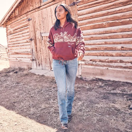 Vista 4 de Wrangler Jeans para mujer Cash de tiro medio con dobladillo ventilado Ultimate Riding