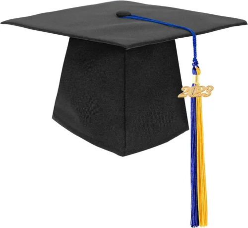 Vista 17 de Gorra de graduación negra con borla 2023/2024 para secundaria y licenciatura Negro Tassel
