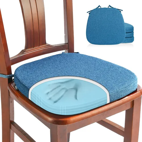 Vista 17 de SINOSSO 1 paquete de cojines de espuma viscoelástica para silla de comedor, tela tejida amigable de 16 pulgadas en forma de U, cómoda almohadilla