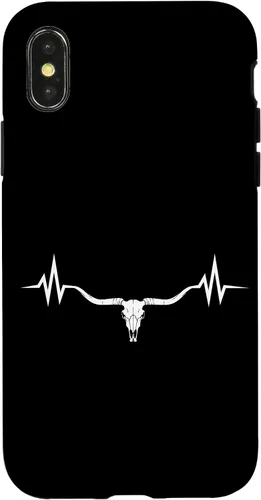 Vista 5 de Vintage Texas Longhorn Rancher Heartbeat Pulse Cattle Farmer Case for iPhone 17