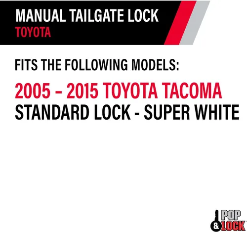 Vista 6 de Pop & Lock Cerradura manual de puerta trasera para Toyota Tacoma, Super blanco