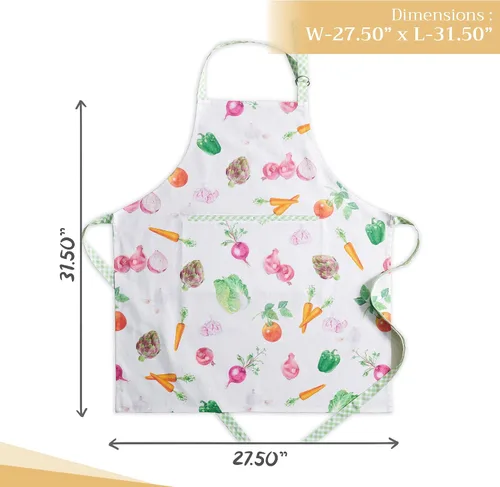 Vista 1213 de Maison d' Hermine Delantales para mujer con bolsillo, 100% algodón (27.50 x 31.50 pulgadas)