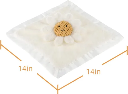 Vista 8 de Apricot Lamb Daisy Soft Loveys - Manta de seguridad para bebés, 14 pulgadas