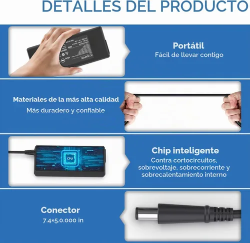 Vista 5 de Cargador adaptador de CA de 90 W para PC de sobremesa HP todo en uno 18 20