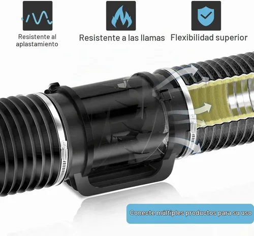 Vista 2 de Hon&Guan Conducto Flexible Aislado de 4 Pulgadas - Manguera de Protección de Cuatro Capas de Servicio Pesado Reductor de Ruido de 4 Pies, Conducto