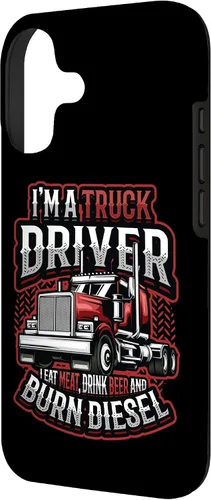 Vista 2 de Truck Driver Eat Meat Drink Beer and Burn Diesel Semi Truck Case for iPhone 17