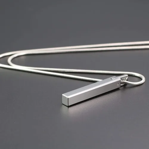 Vista 2 de COAI Collar de barra de tungsteno para hombre, collar colgante para hombre, Diosplata 20"-26