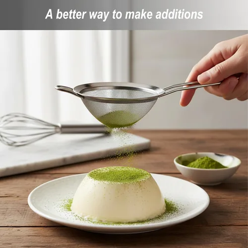 Vista 4 de Coladores de malla fina para cocina, colador pequeño de metal de acero inoxidable, colador de cóctel, colador de jugo de té, café, colador
