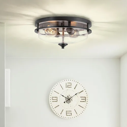 Vista 3 de Edwarmlux Luces de techo de montaje empotrado, 2 luces de granja cerca del techo, lámpara de techo industrial para cocina, pasillo, dormitorio, sala