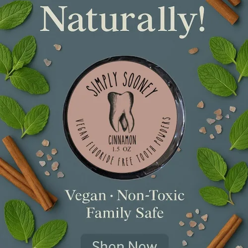 Vista 8 de Simply Sooney Polvo de dientes orgánico sin flúor orgánico remineralizante, fórmula I dientes más fuertes I aliento fresco I con xilitol