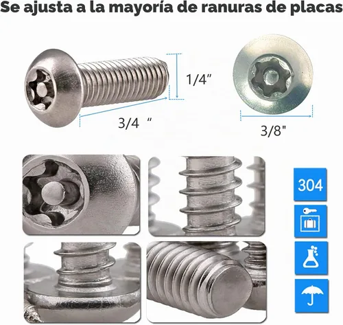 Vista 6 de Aootf - Tornillos antirrobo para matrícula, sujetadores de acero inoxidable