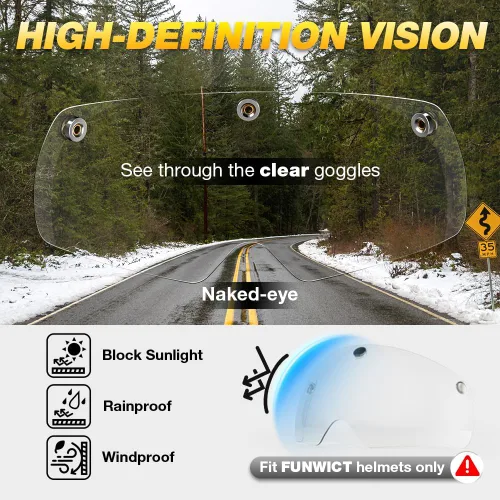 Vista 3 de Gafas de bicicleta magnéticas con casco, viseras solares extraíbles/desmontables para casco de bicicleta para ciclismo (Cristal)