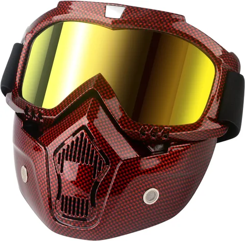 Vista 13 de Gafas de motocicleta con máscara facial desmontable, gafas de motocross de cara completa protectoras, gafas ATV, de bicicleta de tierra, MX