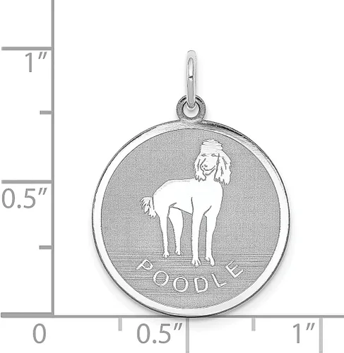 Vista 3 de Collar de plata de ley 925 con dije de disco de caniche, joyería fina para perro, joyería para mujer, regalos para ella