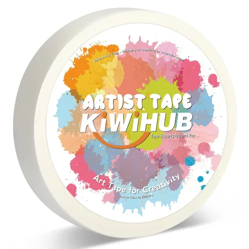 Vista 9 de Paquete de 2 cintas blancas de artista para papel de acuarela, cinta adhesiva de arte blanca para dibujar pintura, lienzo, enmarcado, sin ácidos