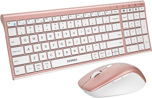 Vista 9 de seenda COE401 3-Device Bluetooth Teclado Ratón Combo, Silencioso, Negro