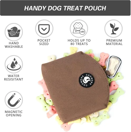 Vista 5 de Bolsa de golosinas para perros con cierre magnético, bolsa de entrenamiento para perros pequeños, tamaño de bolsillo, bolsa de golosinas para perros