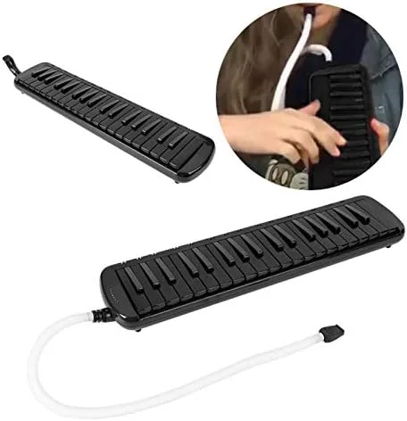 Vista 4 de Teclado de piano de boca melódica de 37 teclas con tubo de soplado y tubo de viento, instrumento musical para principiantes, incluye calcomanía