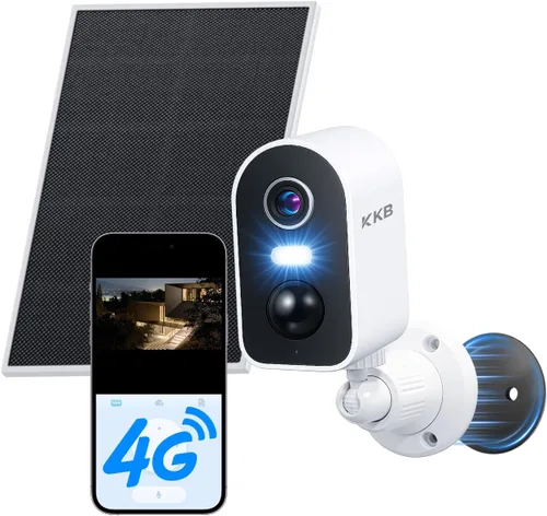 Vista 10 de KKB Cámara de seguridad celular 4G LTE magnética, cámaras de seguridad sin WiFi para interiores con SIM incorporada, cámara 2K inalámbrica