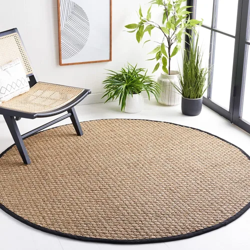Vista 166 de SAFAVIEH Natural Fiber Collection NF114A - Alfombra de pasillo de hierba marina con patrón de tejido de cesta y borde, de 2 pies 6 pulgadas x 16