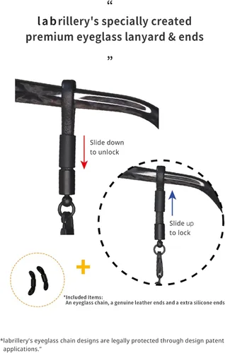 Vista 7 de Correas de cristal de ojo de cuero real Retenedores de gafas de ojos Cadenas acollador, soporte para gafas de sol