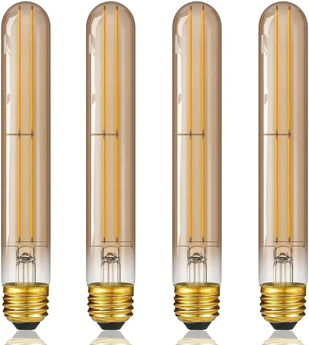 Vista 12 de Bombilla LED E26 de 3.2 pulgadas, 2200K blanco ámbar, equivalente a 60 vatios, CA 120V 600LM, bombillas Edison regulables, bombillas de luz