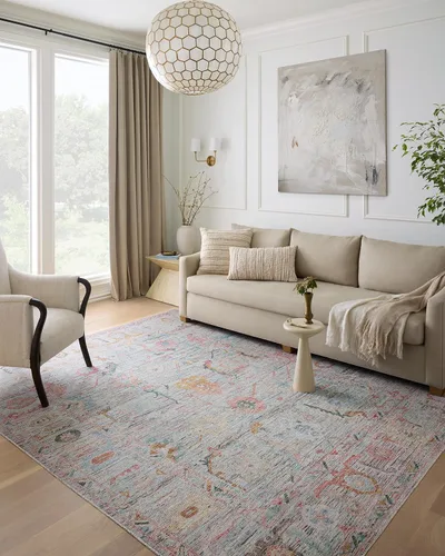 Vista 12 de Loloi Elysium Collection ELY-03 - Alfombra de área carbón/multi de 7'-6" x 9'-6