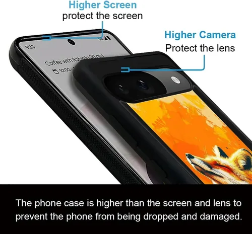 Vista 1556 de Compatible con Google Pixel 4A 5G Mobile Case Creative Acrylic Panel trasero Silicona Protección Grip especialmente diseñado para Google Pixel 4A 5G