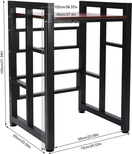 Vista 2 de Soporte apilable para lavadora y secadora, estantes resistentes para lavadora y secadora con estante ajustable, estante de almacenamiento apilable